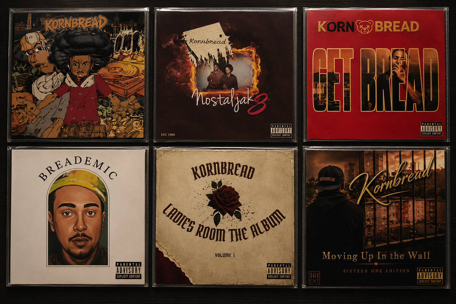 Collection of Kornbread album covers